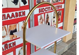 Стійка для взуття, сумок, прикрас 600х400х1700мм. в позолоті